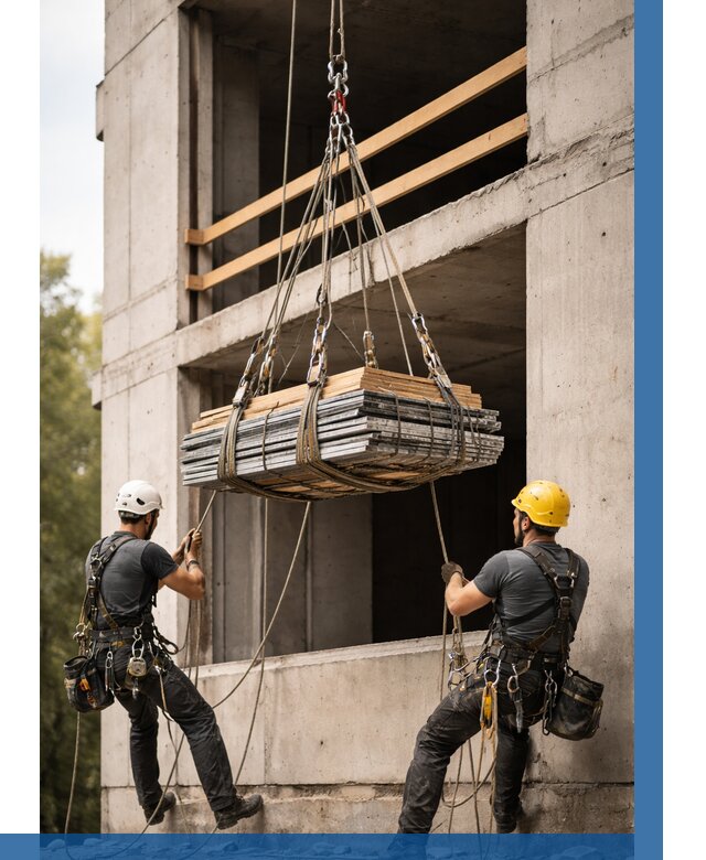 Подъем материала на этаж веревками в Чапаевске от 1532 р. | ВЫСОТНИК-Чпв