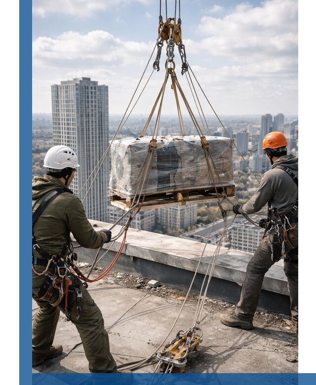 Подъем и монтаж крупногабаритных грузов на крышу в Чапаевске