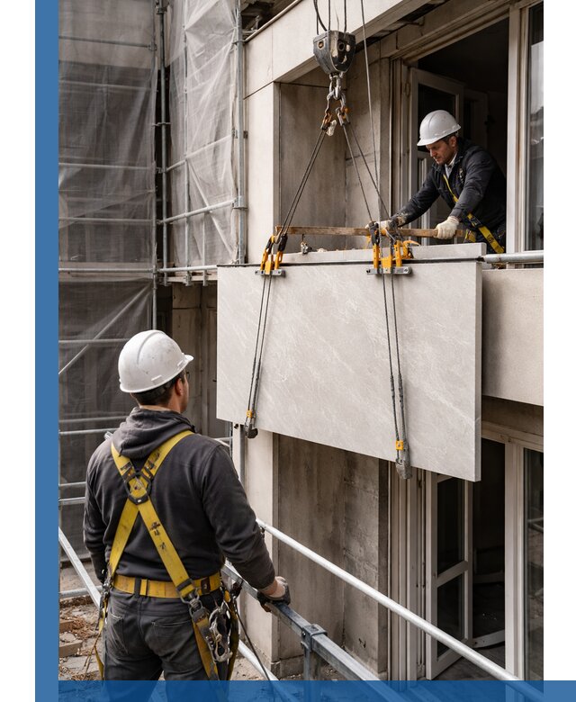 Подъем керамогранита на этаж в Чапаевске грузчиками и техникой