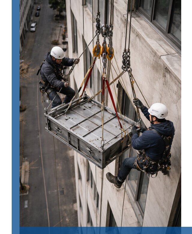 Спуск и подъем грузов по фасаду в Чапаевске для зданий