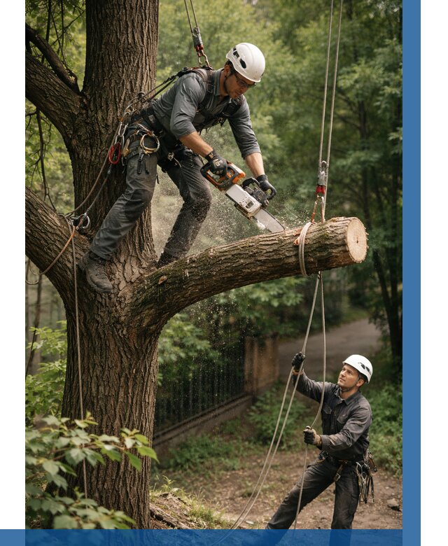 Спил деревьев альпинистами в Чапаевске от 8172 р. | ВЫСОТНИК-Чпв