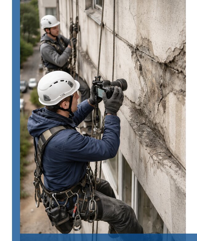 Фотофиксация дефектов фасада с высотной съемкой в Чапаевске