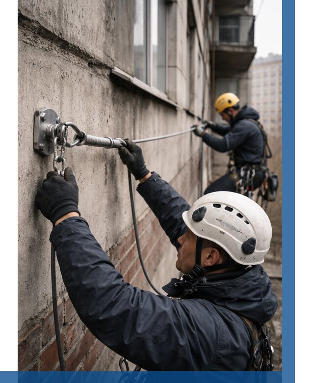 Монтаж анкерных линий в Чапаевске от 3065 р. | ВЫСОТНИК-Чпв